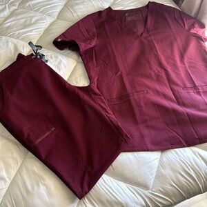 Burgundy Scrub Set